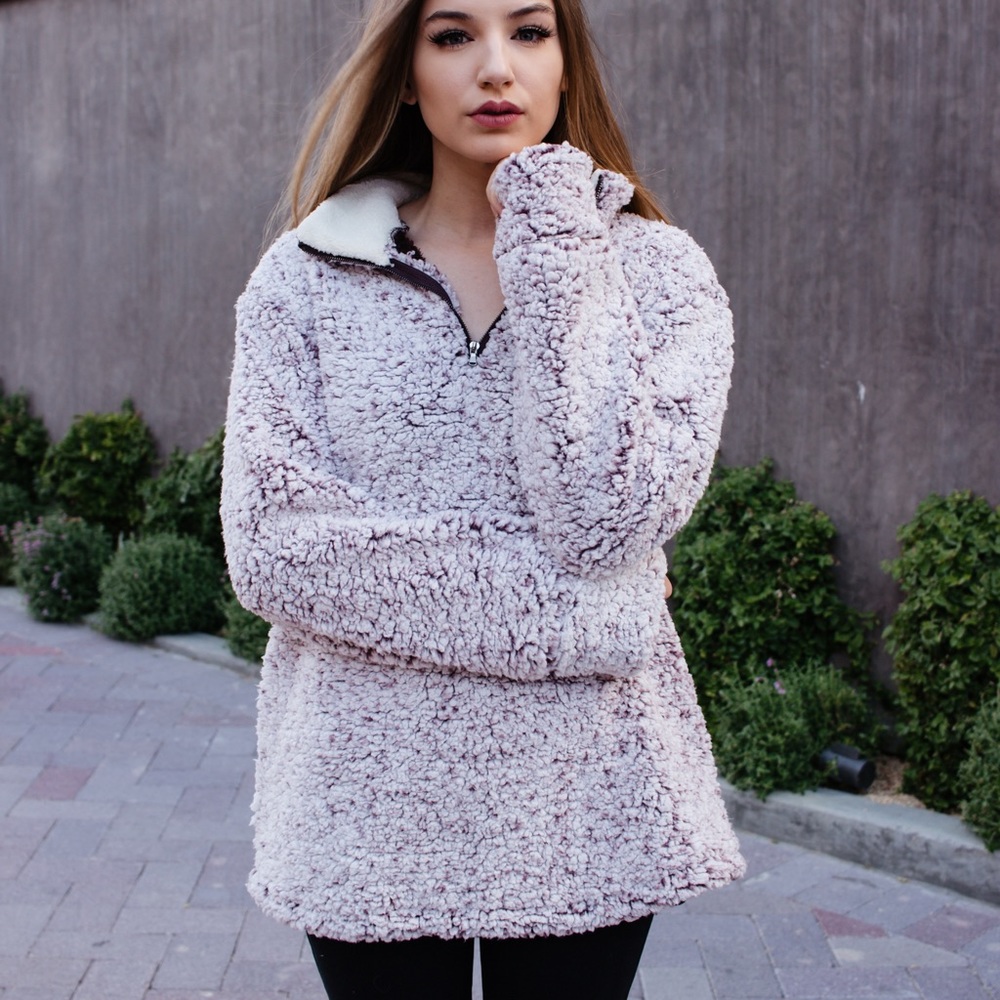 Fuzzy Pullover Jacket Sweatshirt
